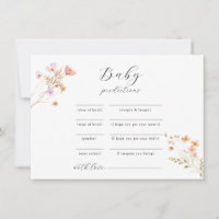 Wildflower Baby Shower Advice Game