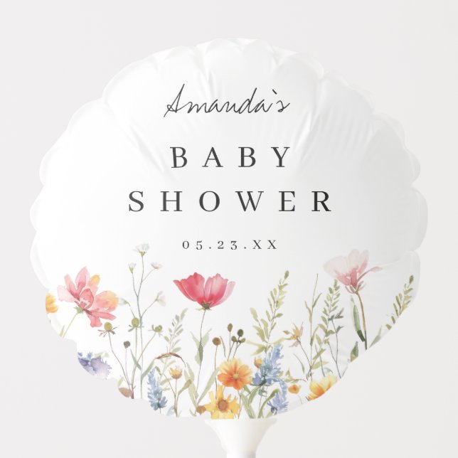 Wildflower Baby Shower Balloon (Front)