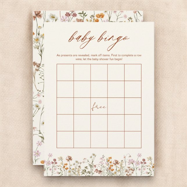 Wildflower Baby Shower Bingo Boho Garden Game Invitation (Creator Uploaded)