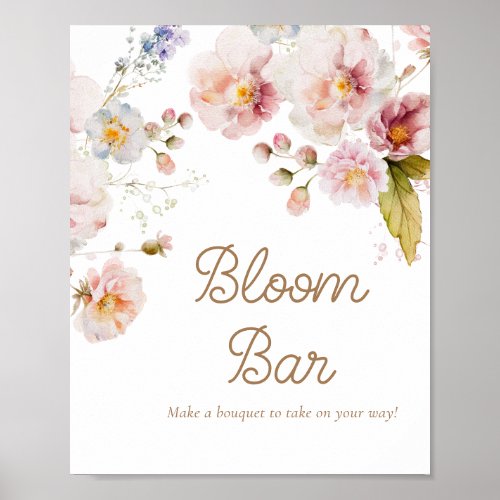 Wildflower Baby Shower Bloom Bar Poster