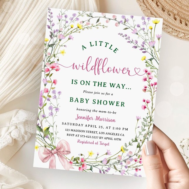 Wildflower Baby Shower Boho Little Wildflower Invitation (Creator Uploaded)