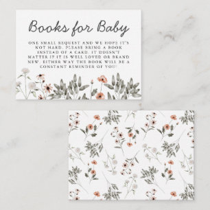 Wildflower Baby Shower Book Request Enclosure Card