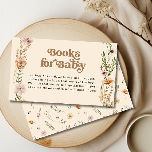 Wildflower Baby Shower Book Request Enclosure Card