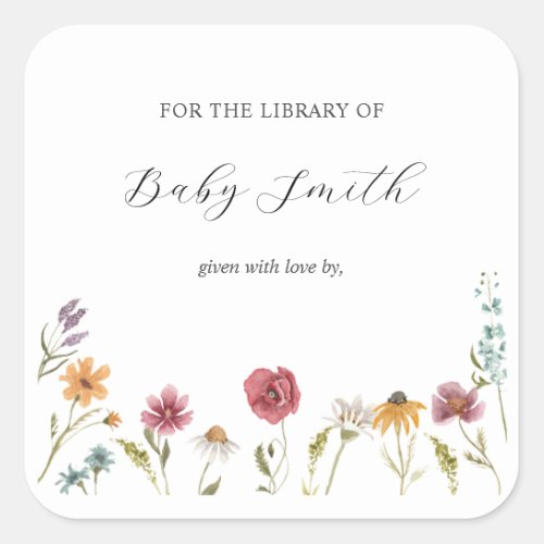 Wildflower Baby Shower Bookplate