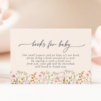 Wildflower Baby Shower Books for Baby Card