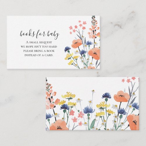 Wildflower Baby Shower books for baby