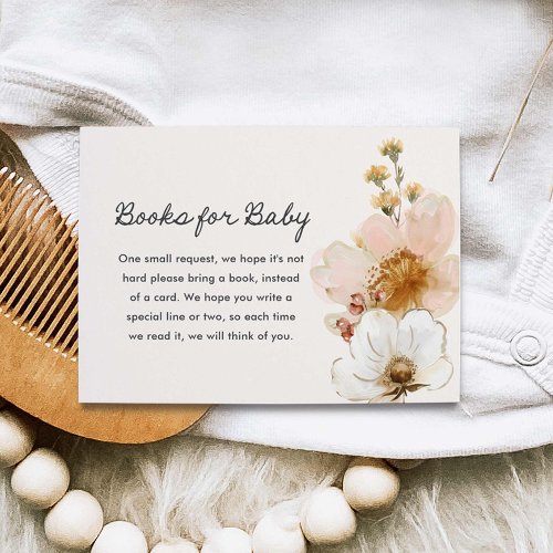 Wildflower Baby Shower Books for Baby Enclosure Card