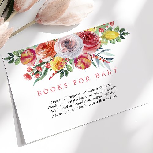 Wildflower Baby Shower Books For Baby Enclosure Card