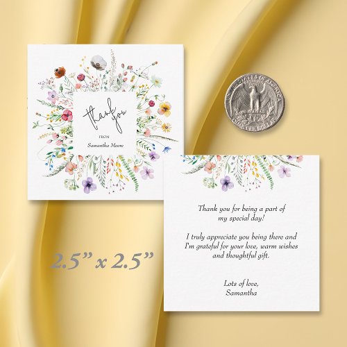 Wildflower Baby Shower Budget Thank You Note Card