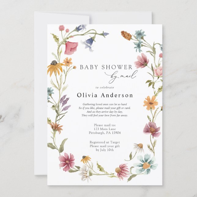 Wildflower Baby Shower by Mail Invitation (Front)