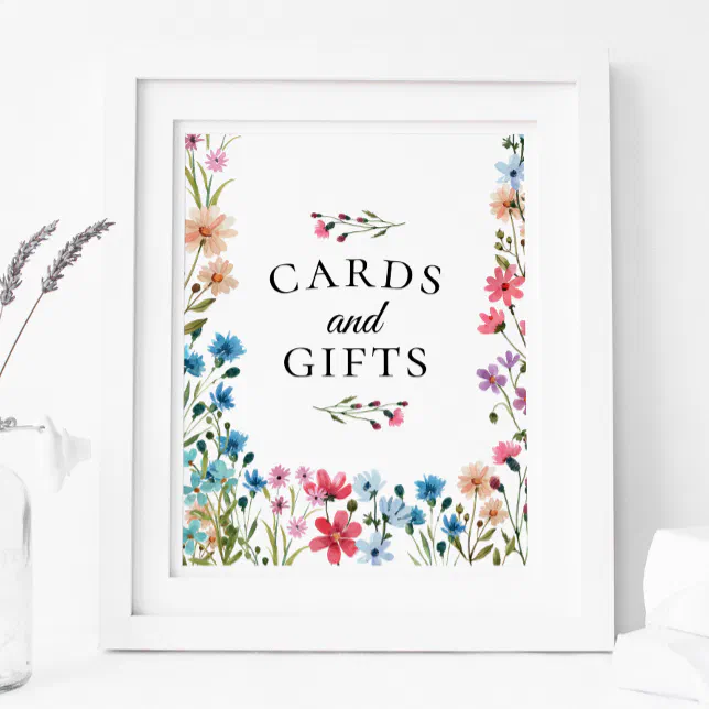 Wildflower Baby Shower Cards and Gifts Sign | Zazzle