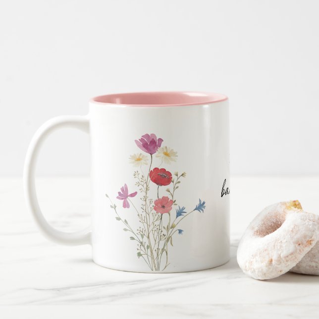 Wildflower Baby Shower Coffee Mug (With Donut)