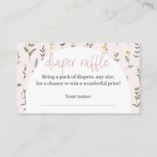 Wildflower Baby Shower Diaper Raffle Cards
