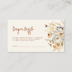Wildflower Baby Shower Diaper Raffle Enclosure Card