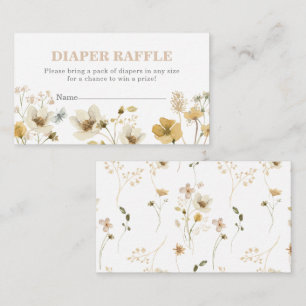 Wildflower Baby Shower Diaper Raffle Enclosure Card