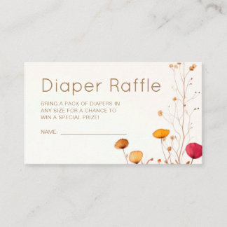 Wildflower Baby Shower Diaper Raffle Enclosure Card