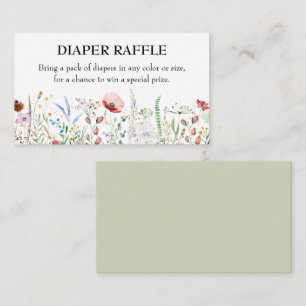 Wildflower Baby Shower Diaper Raffle Enclosure Card