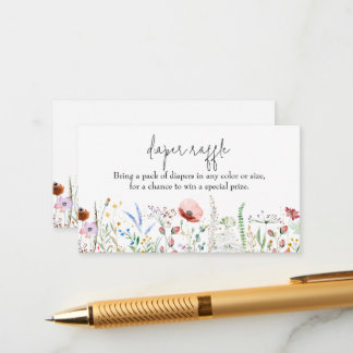 Wildflower Baby Shower Diaper Raffle Enclosure Card