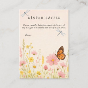 Wildflower Baby Shower Diaper Raffle Enclosure Card