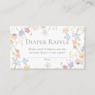 Wildflower Baby Shower Diaper Raffle Insert