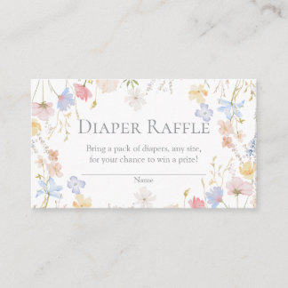Wildflower Baby Shower Diaper Raffle Insert