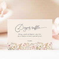 Wildflower Baby Shower Diaper Raffle Ticket