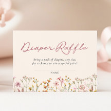 Wildflower Baby Shower Diaper Raffle Ticket