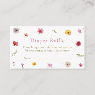 Wildflower Baby Shower Diaper Raffle Tickets Enclosure Card
