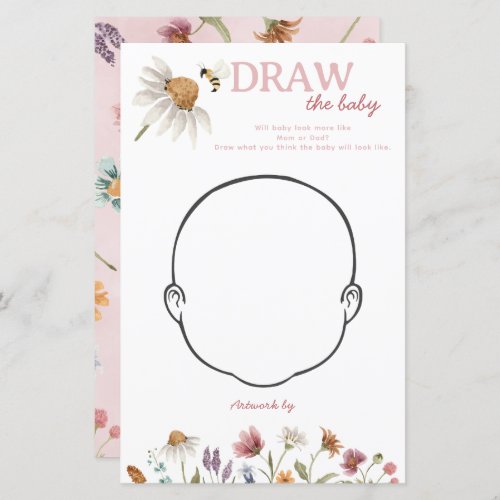 Wildflower Baby Shower Draw the Baby Game