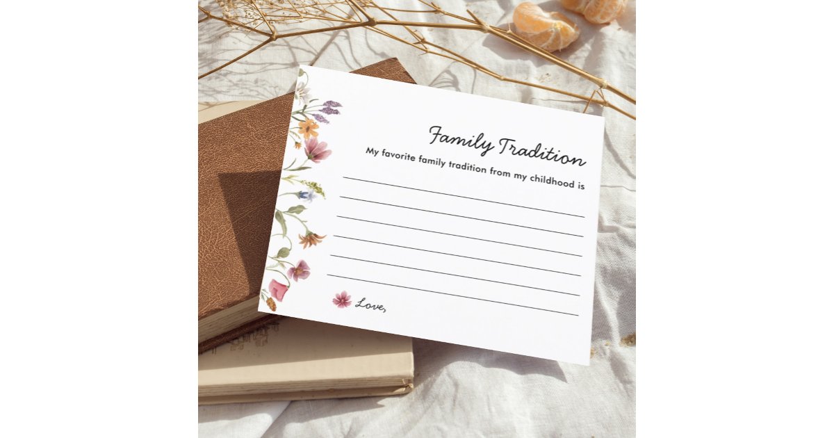 Wildflower Baby Shower Family Tradition Card