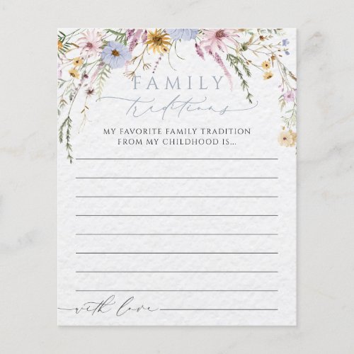 Wildflower Baby Shower Family Tradition Game