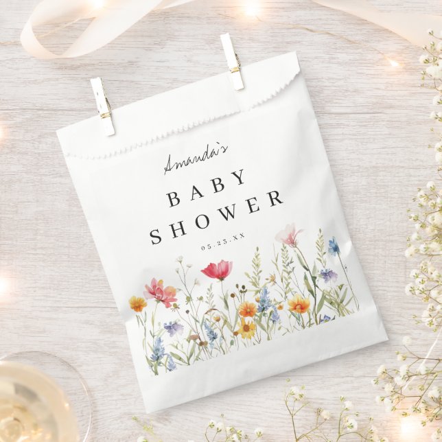 Wildflower Baby Shower Favor Bag (Clipped)