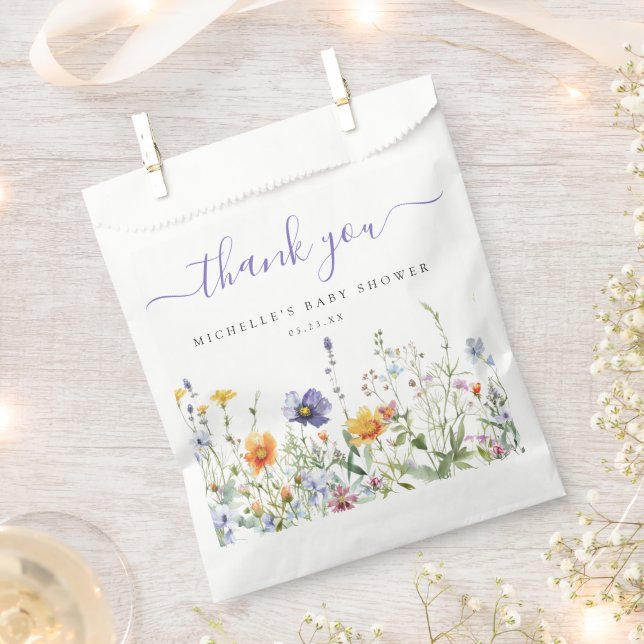 Wildflower Baby Shower Favor Bag (Clipped)