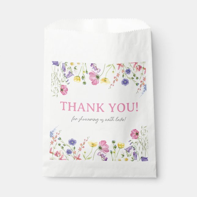 Wildflower Baby Shower Favor Bags (Front)