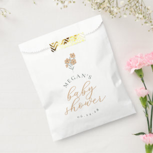 Wildflower Baby Shower Favor Bags - Orange