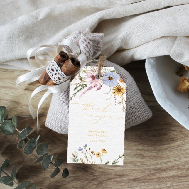 Wildflower Baby Shower Favor Gift Tags (Creator Uploaded)