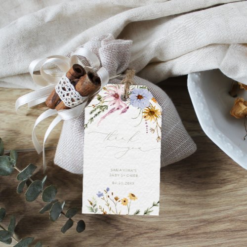 Wildflower Baby Shower Favor Gift Tags