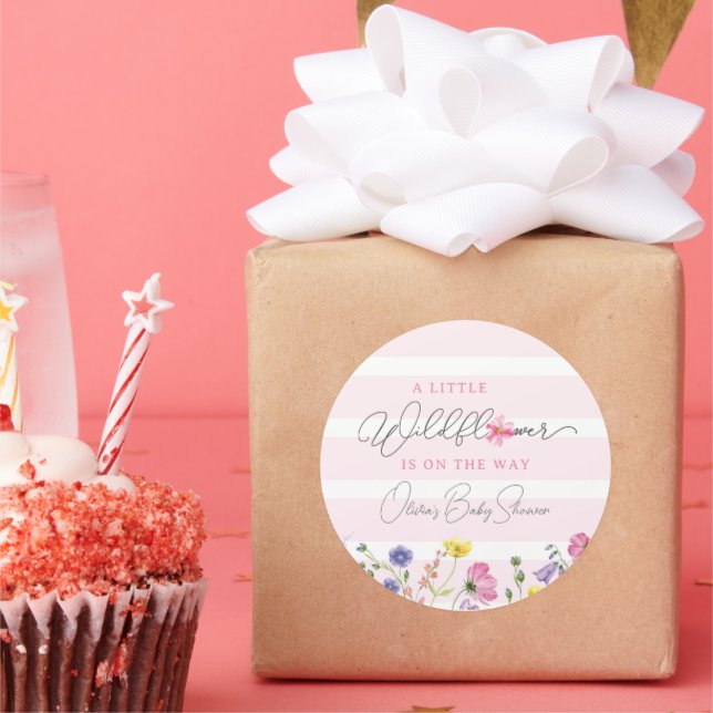 Wildflower Baby Shower Favor Stickers (Party)