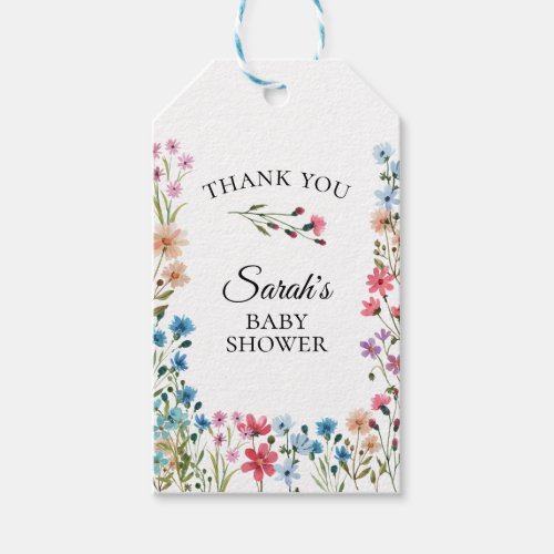 Wildflower Baby Shower Favor Tags