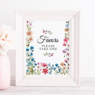 Wildflower Baby Shower Favors Sign