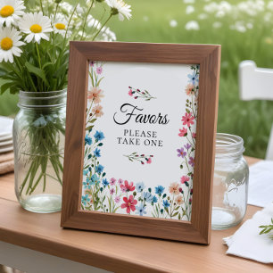 Wildflower Baby Shower Favors Sign