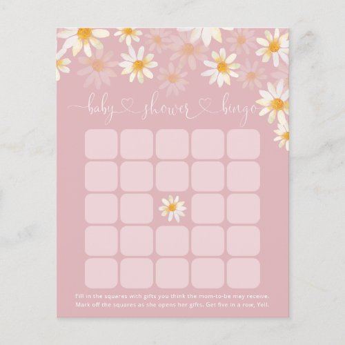 Wildflower Baby Shower Floral Baby Bingo Game Card