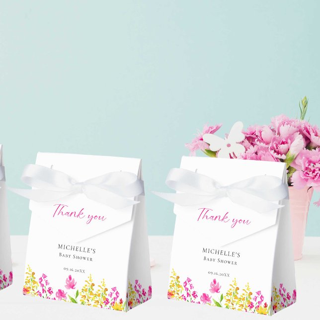 Wildflower Baby Shower Floral Custom Favor Box (Creator Uploaded)