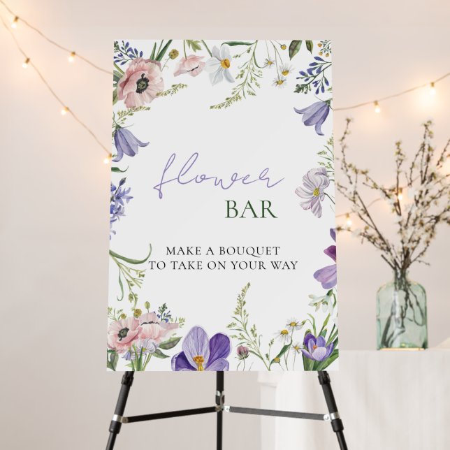 Wildflower Baby Shower Flower Bouquet Bar Poster (In Situ (Stand))