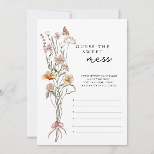 Wildflower Baby Shower Game Guess The Mess Card