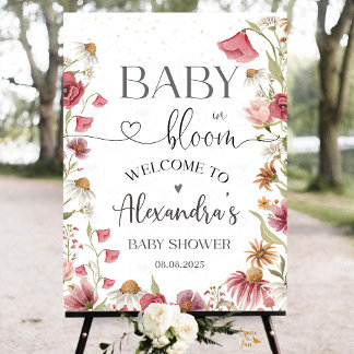 Wildflower Baby Shower Garden Welcome sign 