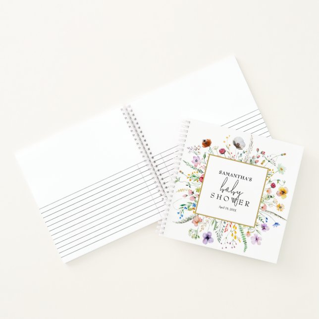 Wildflower Baby Shower Guest Book (Inside)