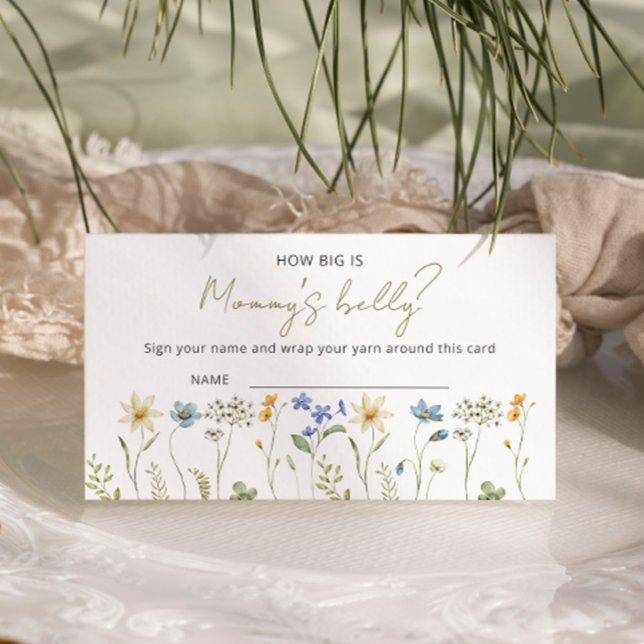 Wildflower Baby Shower How big is Mommy’s belly Enclosure Card (Creator Uploaded)
