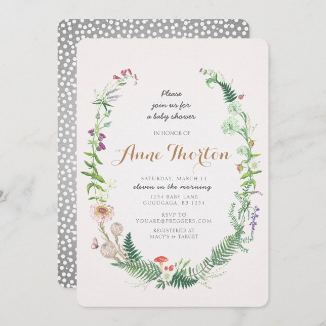 Wildflower Baby Shower Invitation (Front/Back)