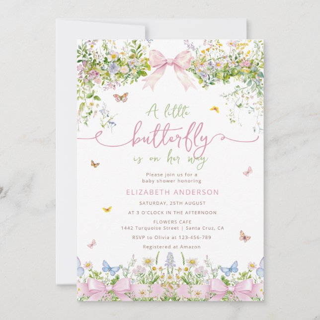 Wildflower Baby Shower Invitation (Front)